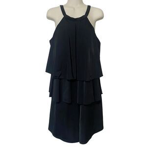 Fit 4 U Womens Size 20W Tiered Ruffle Swim Romper One Piece Swimsuit Black